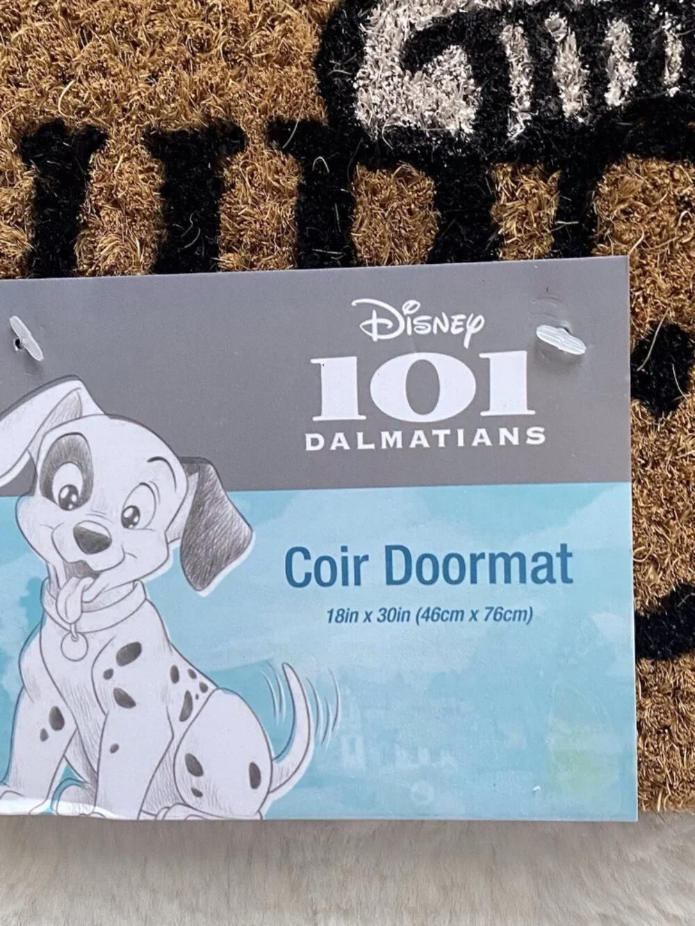 Disney 101 Dalmatians Wipe Your Paws Coir Door Mat Outdoor‎ 18 X 30” Porch NEW